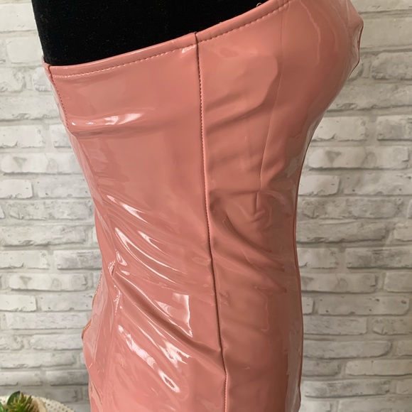 Small mauve pink liquid vinyl PU latex dress - Picture 5 of 8